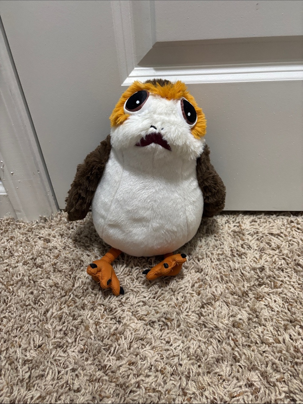 Star Wars Porg Plush Toy - White, Brown & Orange Accents